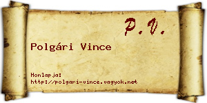 Polgári Vince névjegykártya